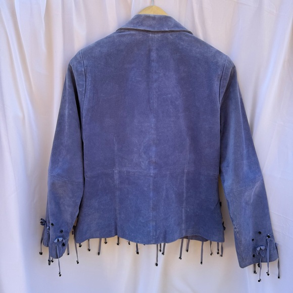 •SOLD• Vintage 90s Victor Costa Lilac Leather Jacket - Picture 8 of 8